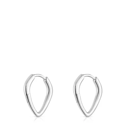 Brincos em prata curtos com argola espinho Basics