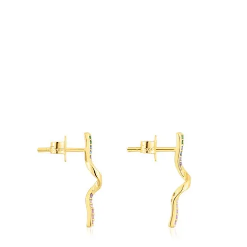 Brincos espiral em ouro e pedras preciosas TOUS St Tropez