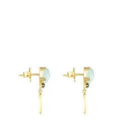 Brincos Fragile Nature em Prata vermeil, Amazonite e Malaquites