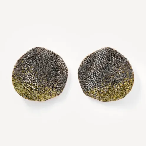 Brincos grandes ATELIER Nenufar em Ouro e Diamantes amarelos