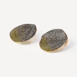 Brincos grandes ATELIER Nenufar em Ouro e Diamantes amarelos