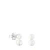 Brincos Icon Pearl em Prata e Pérola