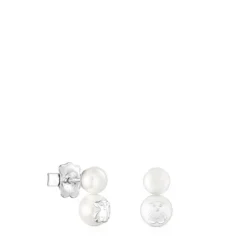 Brincos Icon Pearl em Prata e Pérola