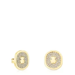 Brincos Oursin em ouro com diamantes de 0,42 ct