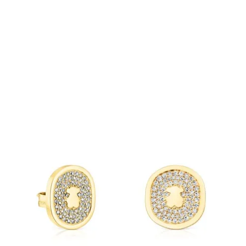 Brincos Oursin em ouro com diamantes de 0,42 ct