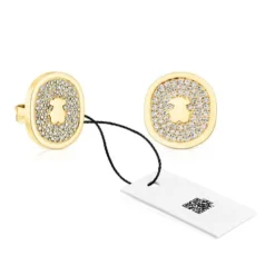 Brincos Oursin em ouro com diamantes de 0,42 ct