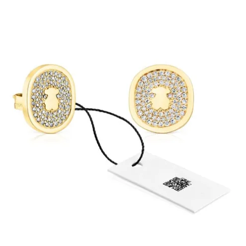 Brincos Oursin em ouro com diamantes de 0,42 ct