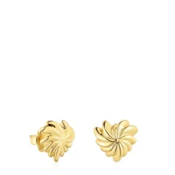 Brincos pequenos banhados a ouro de 18 K sobre prata Galia