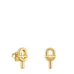 Brincos pequenos banhados a ouro de 18 K sobre prata 14 mm TOUS MANIFESTO