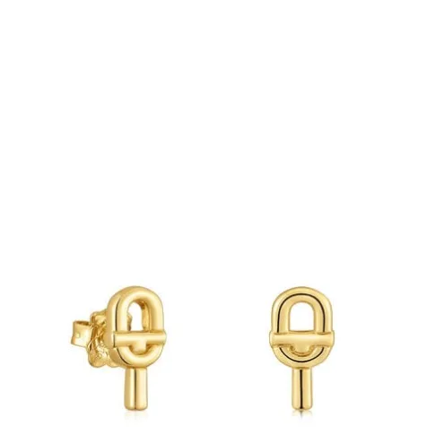 Brincos pequenos banhados a ouro de 18 K sobre prata 14 mm TOUS MANIFESTO