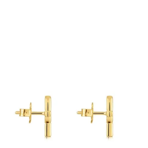 Brincos pequenos banhados a ouro de 18 K sobre prata 14 mm TOUS MANIFESTO