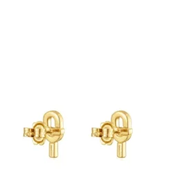 Brincos pequenos banhados a ouro de 18 K sobre prata 14 mm TOUS MANIFESTO
