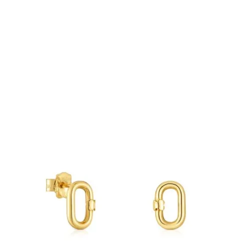 Brincos pequenos em ouro 10 mm Hold Oval