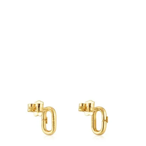Brincos pequenos em ouro 10 mm Hold Oval