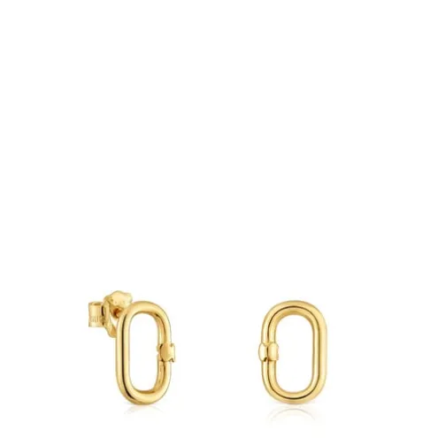Brincos pequenos em ouro 12 mm Hold Oval