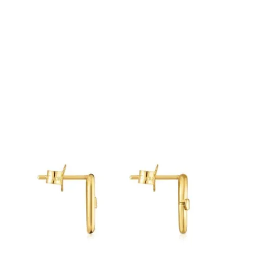 Brincos pequenos em ouro 12 mm Hold Oval