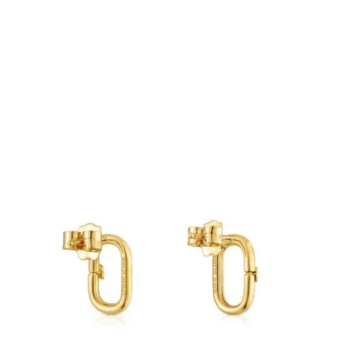 Brincos pequenos em ouro 12 mm Hold Oval