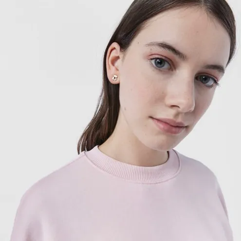 Brincos Real Sisy em Prata Vermeil rosa com Ónix