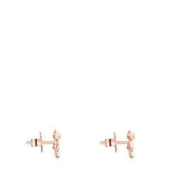 Brincos Teddy Bear em Prata vermeil rosa