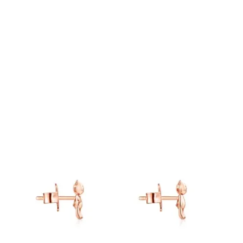 Brincos Teddy Bear em Prata vermeil rosa
