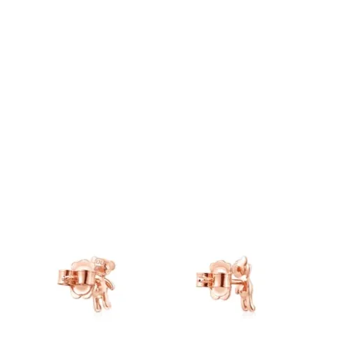 Brincos Teddy Bear em Prata vermeil rosa