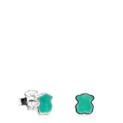 Brincos TOUS Color em Prata com Amazonite
