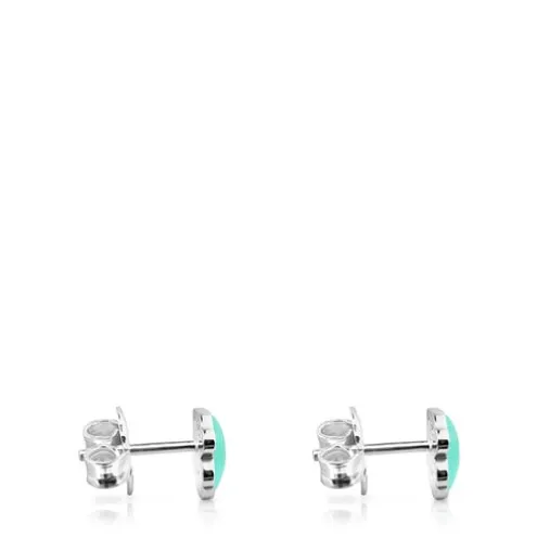 Brincos TOUS Color em Prata com Amazonite