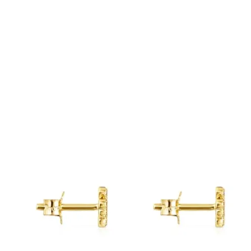 Brincos TOUS Good Vibes trevo em Ouro e Diamantes