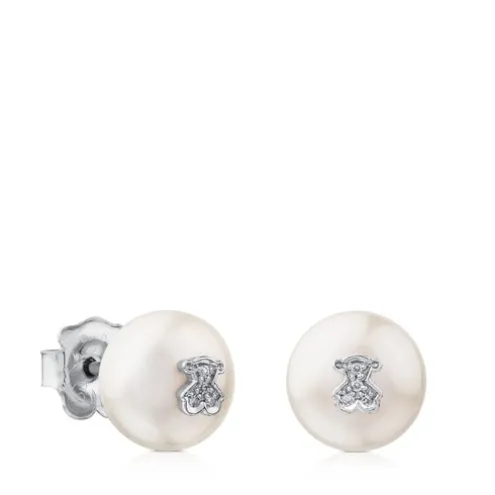 Brincos TOUS Puppies de Ouro branco com diamantes