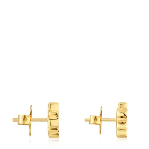 Brincos trepadores banhados a ouro de 18 K sobre prata e diamantes TOUS 1950