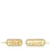 Brincos trepadores em prata vermeil e diamantes Logo