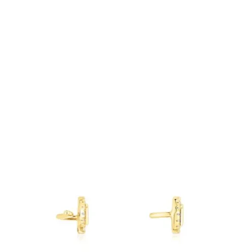 Brincos trepadores em prata vermeil e diamantes Logo