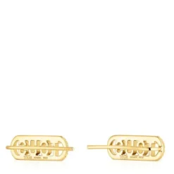 Brincos trepadores em prata vermeil e diamantes Logo