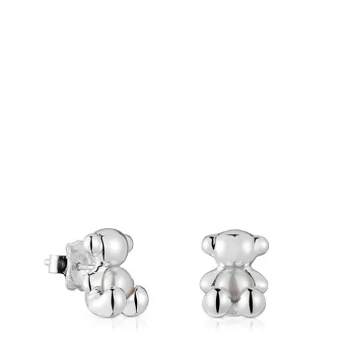 Brincos urso pequenos em prata e madrepérola Bold Bear
