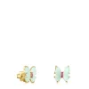 Brincos Vita borboleta em Ouro com Amazonite e Rubi