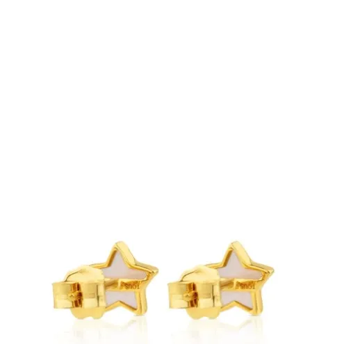 Brincos XXS estrela em Ouro e Nácar