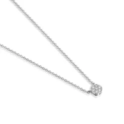 Colar Alecia em Ouro Branco com Diamantes
