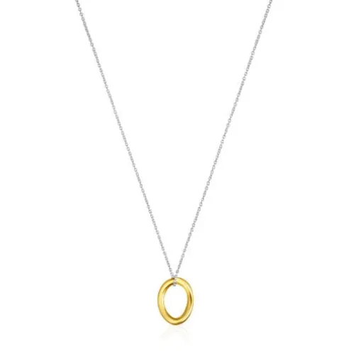 Colar com argola TOUS Hav em prata vermeil bicolor
