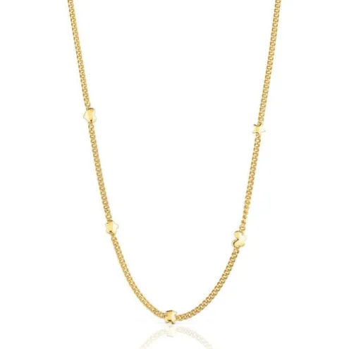 Colar curto banhado a ouro de 18 K sobre prata com motivos Bold Motif