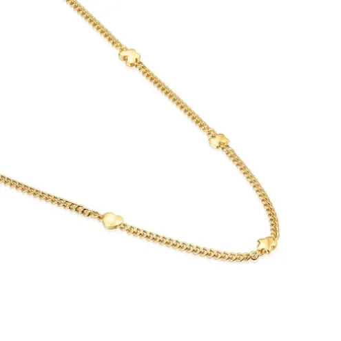Colar curto banhado a ouro de 18 K sobre prata com motivos Bold Motif