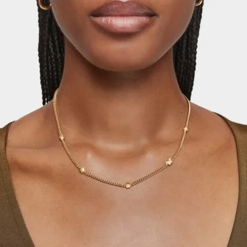 Colar curto banhado a ouro de 18 K sobre prata com motivos Bold Motif