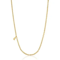 Colar curto banhado a ouro de 18 K sobre prata e argolas redondas Bold Bear