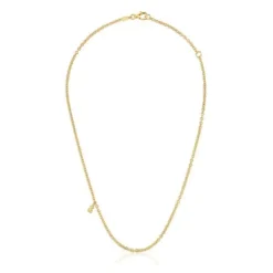 Colar curto banhado a ouro de 18 K sobre prata e argolas redondas Bold Bear