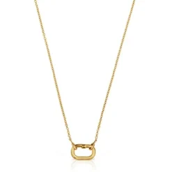 Colar curto banhado a ouro de 18 K sobre prata com argola Hold Oval