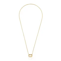 Colar curto banhado a ouro de 18 K sobre prata com argola Hold Oval