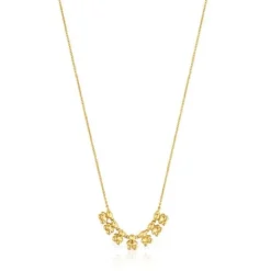 Colar curto banhado a ouro 18 K sobre prata e detalhe Bold Bear