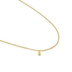 Colar curto barbado banhado a ouro de 18 K sobre prata Bold Bear