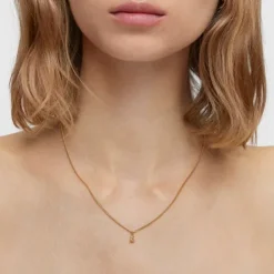 Colar curto barbado banhado a ouro de 18 K sobre prata Bold Bear