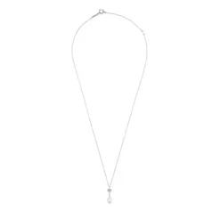 Colar curto coração em ouro branco com diamantes e pérola cultivada TOUS Grain