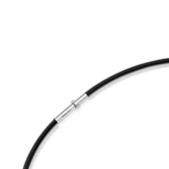 Colar curto em ouro e aço IP preto motivo lágrima Mesh Tube